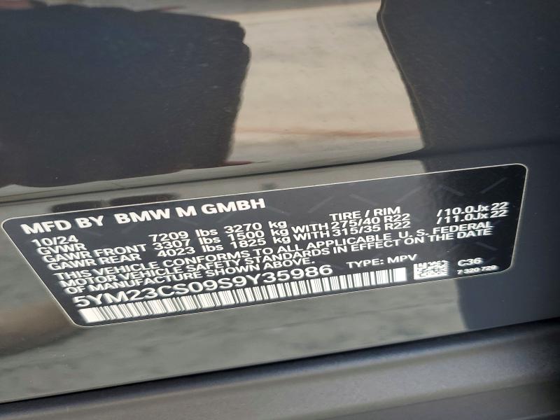 Aukcja sprzedaży 2025 Bmw Xm, vin: 5YM23CS09S9Y35986, numer aukcji: 62027416