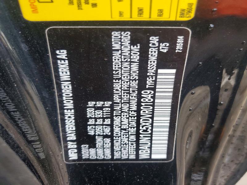 60983556 :رقم المزاد ، WBAUN1C5XDVR01849 vin ، 2013 Bmw 128 مزاد بيع