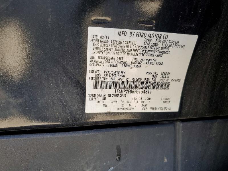2015 Ford Taurus მანქანა იყიდება აუქციონზე, vin: 1FAHP2E86FG154811, აუქციონის ნომერი: 60187376