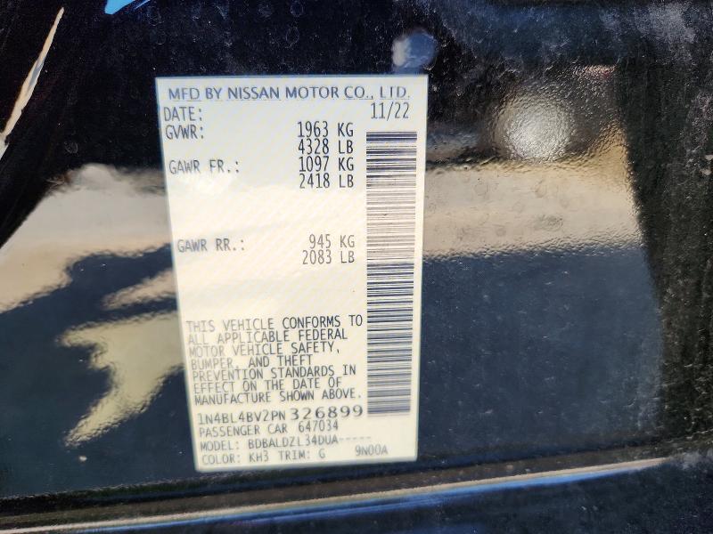 60802356 :رقم المزاد ، 1N4BL4BV2PN326899 vin ، 2023 Nissan Altima مزاد بيع