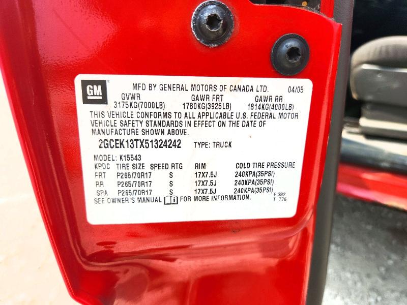 Aukcja sprzedaży 2005 Chevrolet Silverado, vin: 2GCEK13TX51324242, numer aukcji: 61055856