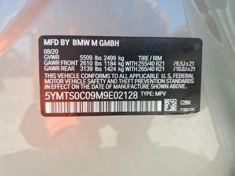 Aukcja sprzedaży 2021 Bmw X3, vin: 5YMTS0C09M9E02128, numer aukcji: 59693526