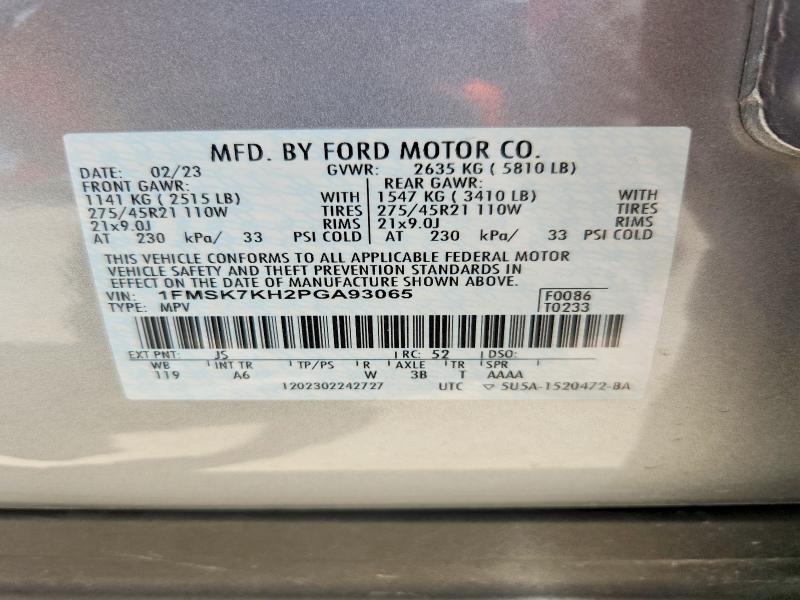 Aukcja sprzedaży 2023 Ford Explorer, vin: 1FMSK7KH2PGA93065, numer aukcji: 59777826