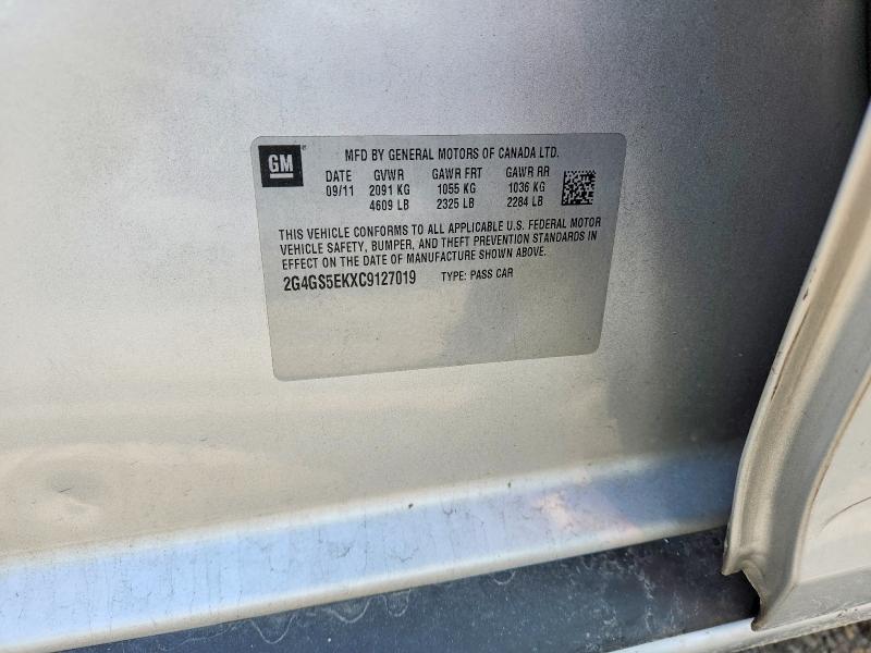 2012 Buick Regal მანქანა იყიდება აუქციონზე, vin: 2G4GS5EKXC9127019, აუქციონის ნომერი: 63189516