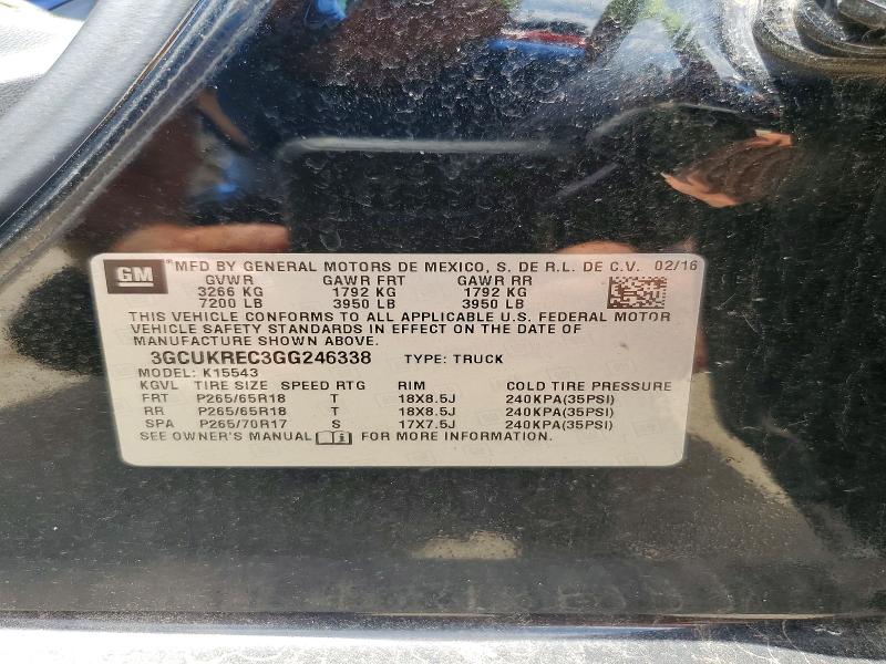 59322906 :رقم المزاد ، 3GCUKREC3GG246338 vin ، 2016 Chevrolet Silverado مزاد بيع