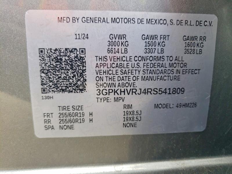 2024 Honda Prologue მანქანა იყიდება აუქციონზე, vin: 3GPKHVRJ4RS541809, აუქციონის ნომერი: 60392606