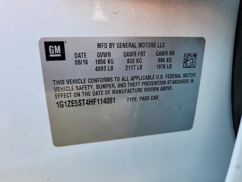 Продаж на аукціоні авто 2017 Chevrolet Malibu, vin: 1G1ZE5ST4HF114081, номер лоту: 62949716