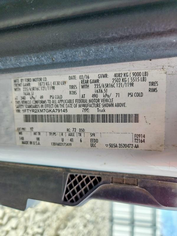 Aukcja sprzedaży 2016 Ford Transit, vin: 1FTYR2XM7GKA79145, numer aukcji: 70717406