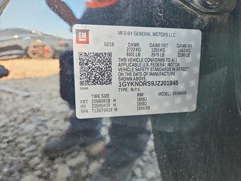 2018 Cadillac Xt5 მანქანა იყიდება აუქციონზე, vin: 1GYKNDRS9JZ201845, აუქციონის ნომერი: 58774506