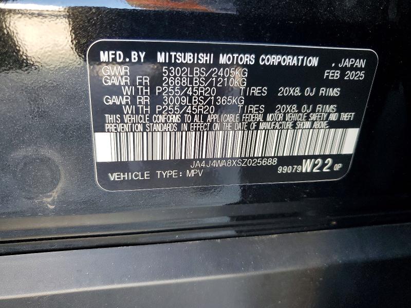 2025 Mitsubishi Outlander მანქანა იყიდება აუქციონზე, vin: JA4J4WA8XSZ025688, აუქციონის ნომერი: 61998656