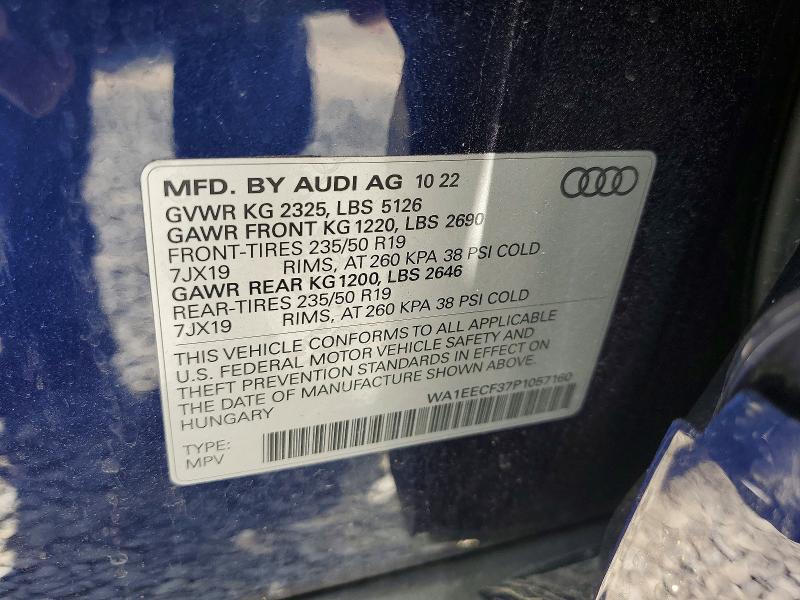 Aukcja sprzedaży 2023 Audi Q3, vin: WA1EECF37P1057160, numer aukcji: 79135485