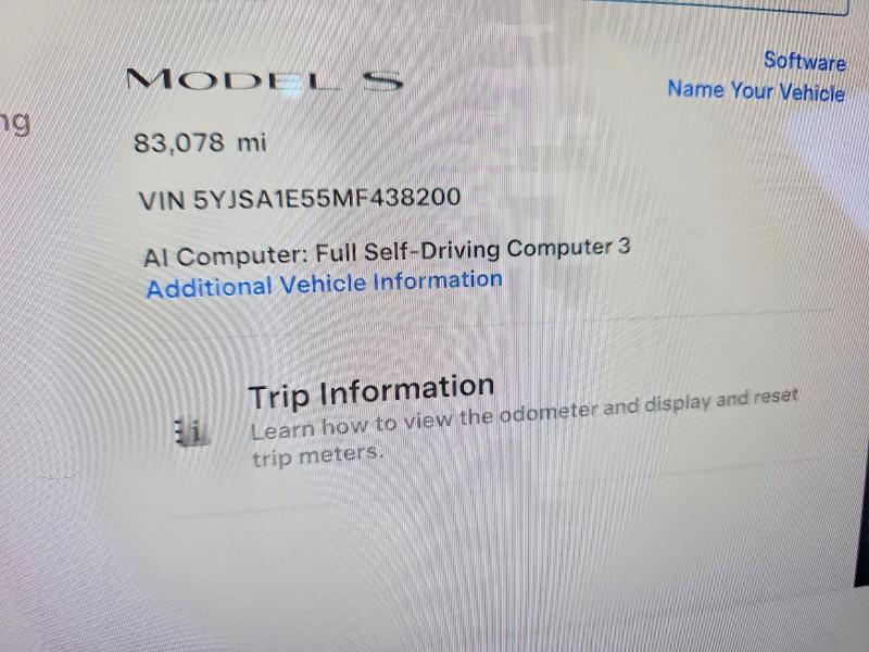 Продажа на аукционе авто 2021 Tesla Model S, vin: 5YJSA1E55MF438200, номер лота: 60696656