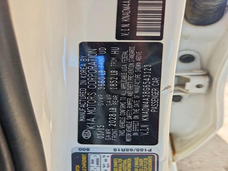 Aukcja sprzedaży 2016 Kia Rio, vin: KNADM4A38G6543123, numer aukcji: 61958586