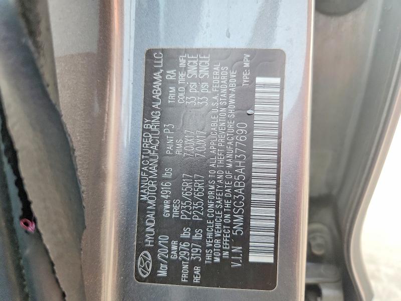 Продаж на аукціоні авто 2010 Hyundai Santa Fe, vin: 5NMSG3AB5AH377690, номер лоту: 62857376