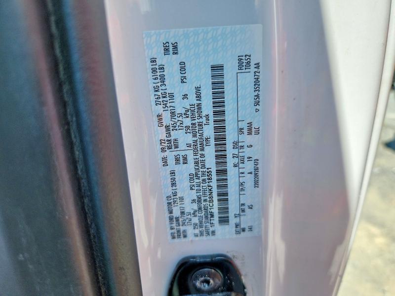 2022 Ford F150 მანქანა იყიდება აუქციონზე, vin: 1FTMF1CB8NKF18551, აუქციონის ნომერი: 63482536