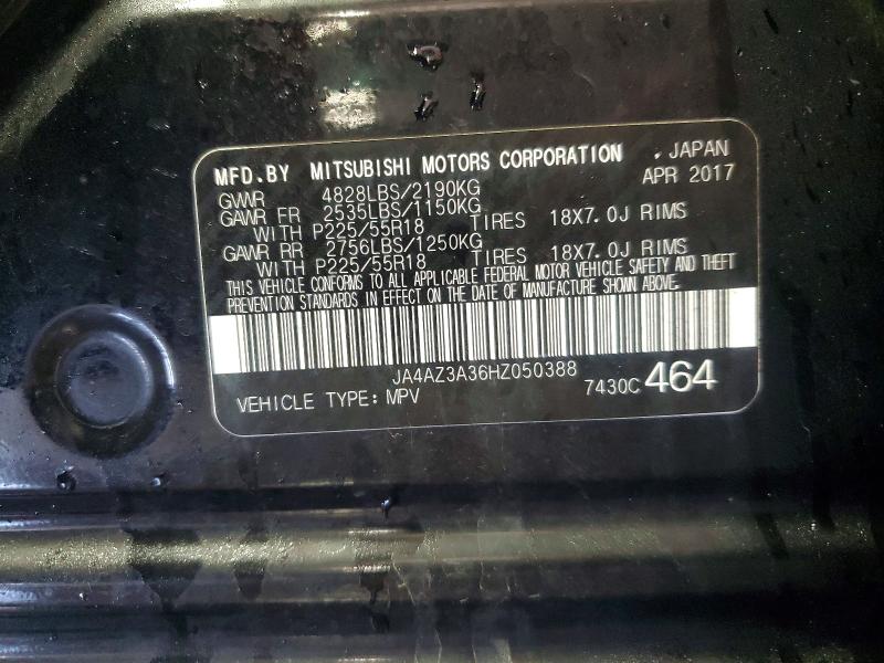 Aukcja sprzedaży 2017 Mitsubishi Outlander, vin: JA4AZ3A36HZ050388, numer aukcji: 59249706