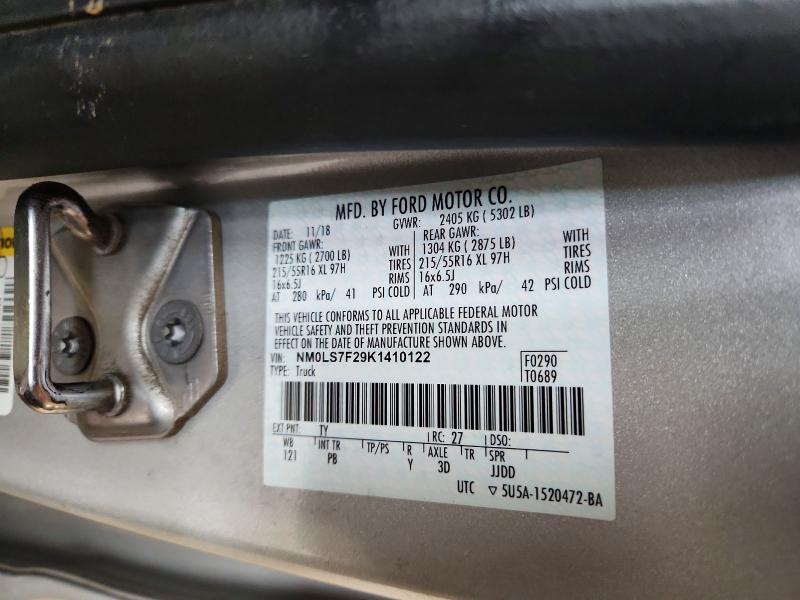 Продажа на аукционе авто 2019 Ford Transit Connect, vin: NM0LS7F29K1410122, номер лота: 85772185