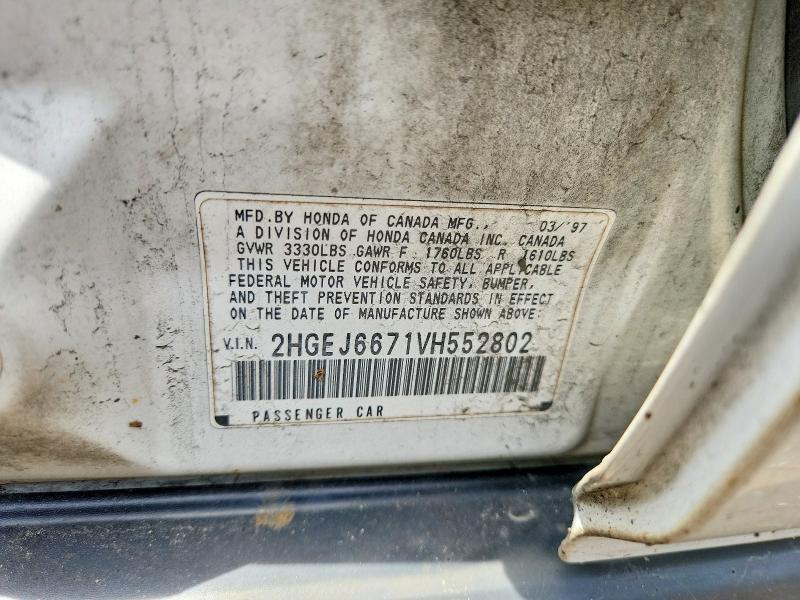 Продаж на аукціоні авто 1997 Honda Civic, vin: 2HGEJ6671VH552802, номер лоту: 60018866
