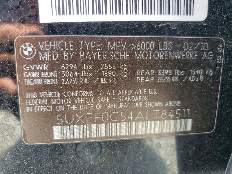 Aukcja sprzedaży 2010 Bmw X5, vin: 5UXFF0C54ALT84511, numer aukcji: 61190006