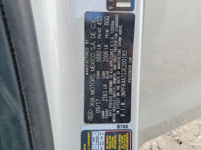 Aukcja sprzedaży 2018 Kia Forte, vin: 3KPFK4A72JE200183, numer aukcji: 61225026