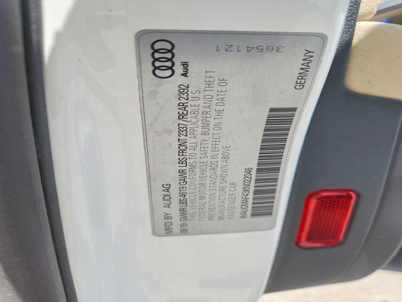 Продаж на аукціоні авто 2019 Audi A4, vin: WAUGMAF43KN022046, номер лоту: 62437876