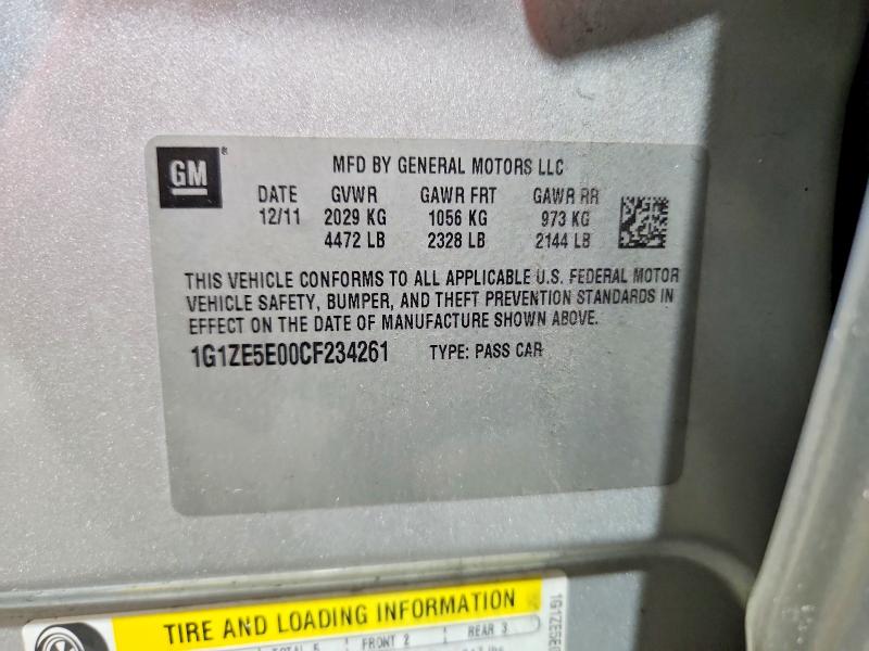 2012 Chevrolet Malibu მანქანა იყიდება აუქციონზე, vin: 1G1ZE5E00CF234261, აუქციონის ნომერი: 60686426
