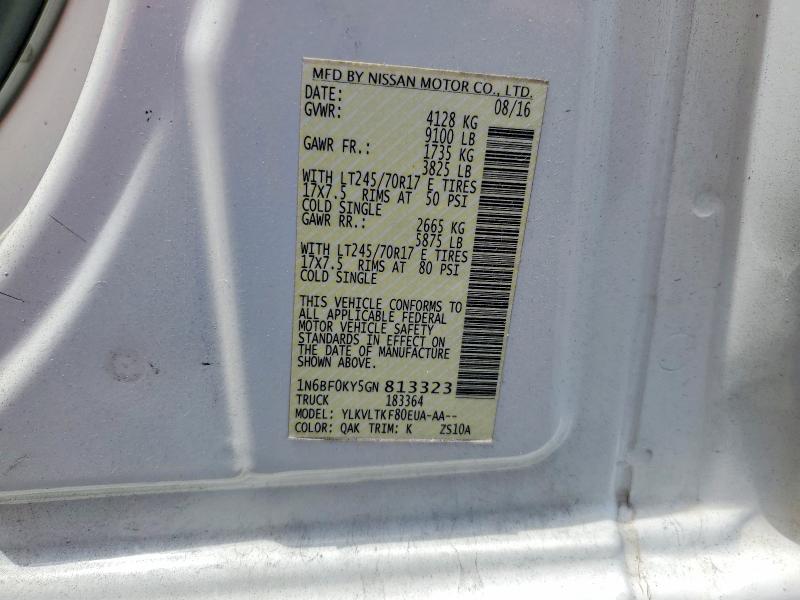 59318086 :رقم المزاد ، 1N6BF0KY5GN813323 vin ، 2016 Nissan Nv مزاد بيع