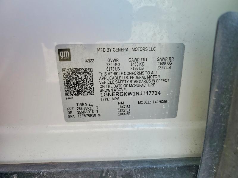Продажа на аукционе авто 2022 Chevrolet Traverse, vin: 1GNERGKW1NJ147734, номер лота: 59358756