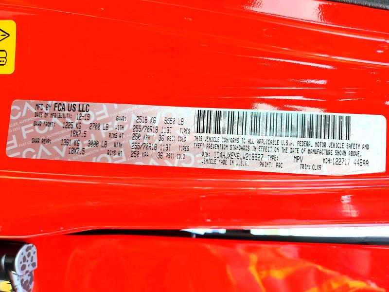 2020 Jeep Wrangler Unlimited მანქანა იყიდება აუქციონზე, vin: 1C4HJXEN6LW218927, აუქციონის ნომერი: 60945866