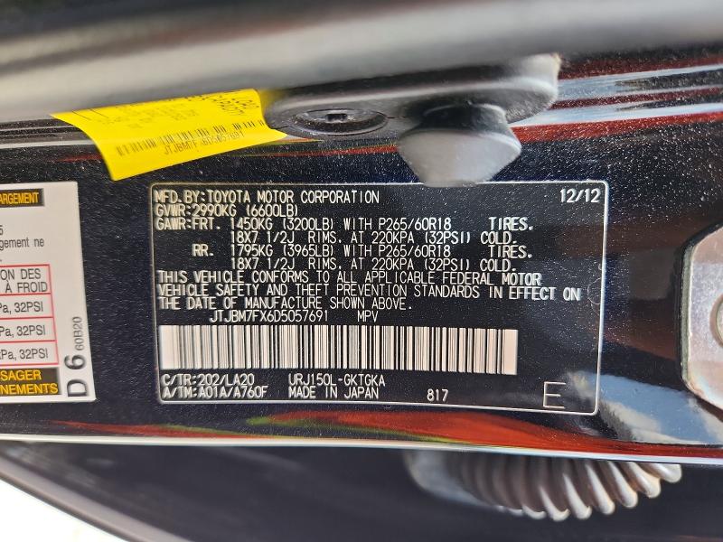 Продаж на аукціоні авто 2013 Lexus Gx, vin: JTJBM7FX6D5057691, номер лоту: 60181306