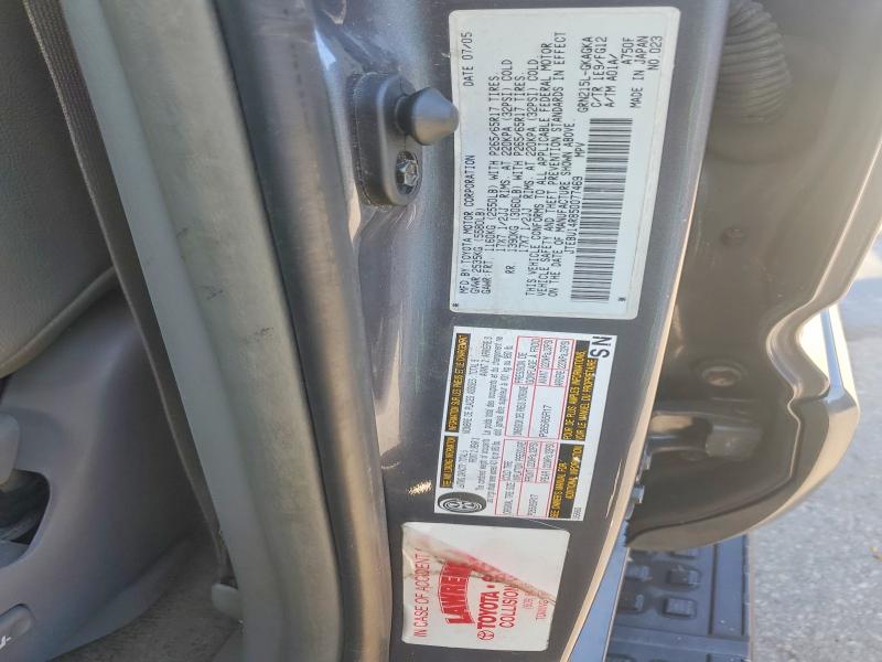 Aukcja sprzedaży 2005 Toyota 4runner, vin: JTEBU14R850077469, numer aukcji: 59344736