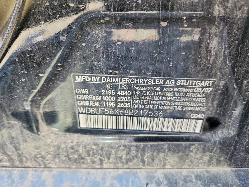 Aukcja sprzedaży 2008 Mercedes-benz E, vin: WDBUF56X68B217536, numer aukcji: 61111266