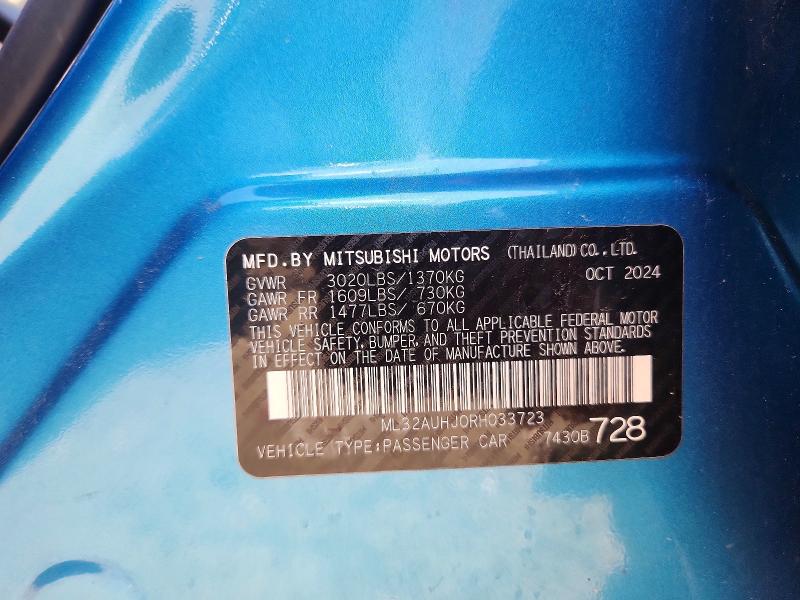 Продажа на аукционе авто 2024 Mitsubishi Mirage, vin: ML32AUHJ0RH033723, номер лота: 59357756
