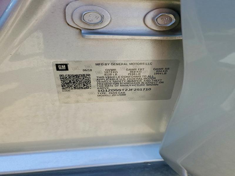 Продажа на аукционе авто 2018 Chevrolet Malibu, vin: 1G1ZD5ST2JF251710, номер лота: 59577776