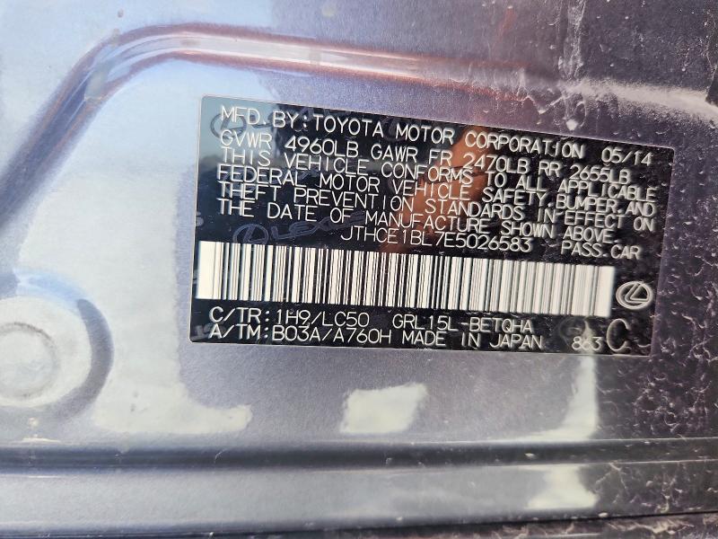 59889096 :رقم المزاد ، JTHCE1BL7E5026583 vin ، 2014 Lexus Gs مزاد بيع