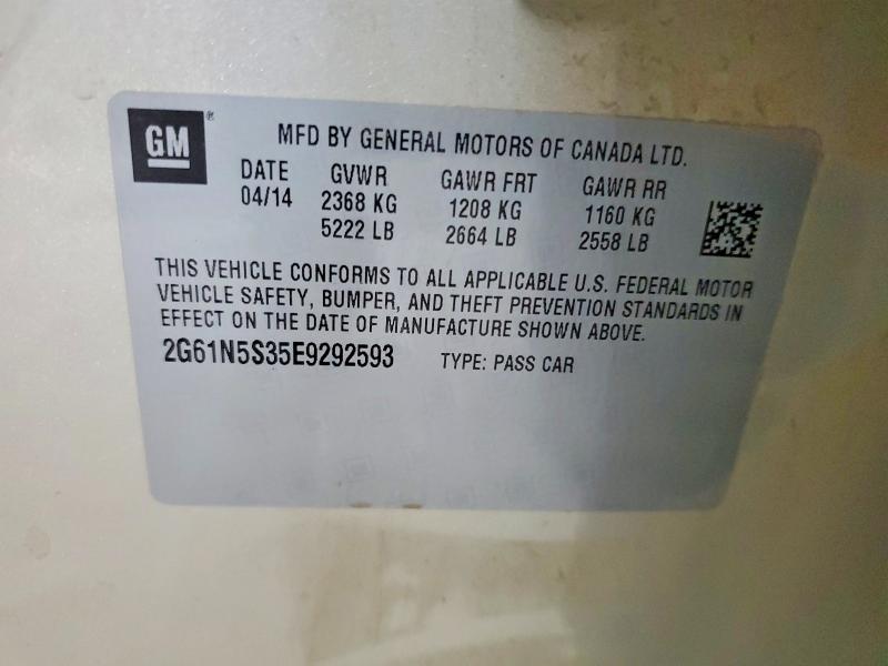 2014 Cadillac Xts მანქანა იყიდება აუქციონზე, vin: 2G61N5S35E9292593, აუქციონის ნომერი: 61566386