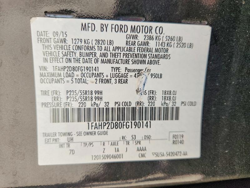 Продаж на аукціоні авто 2015 Ford Taurus, vin: 1FAHP2D80FG190141, номер лоту: 61677196