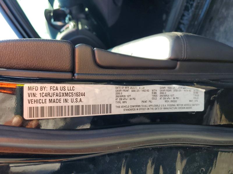 Aukcja sprzedaży 2021 Jeep Grand Cherokee, vin: 1C4RJFAGXMC516244, numer aukcji: 60521966
