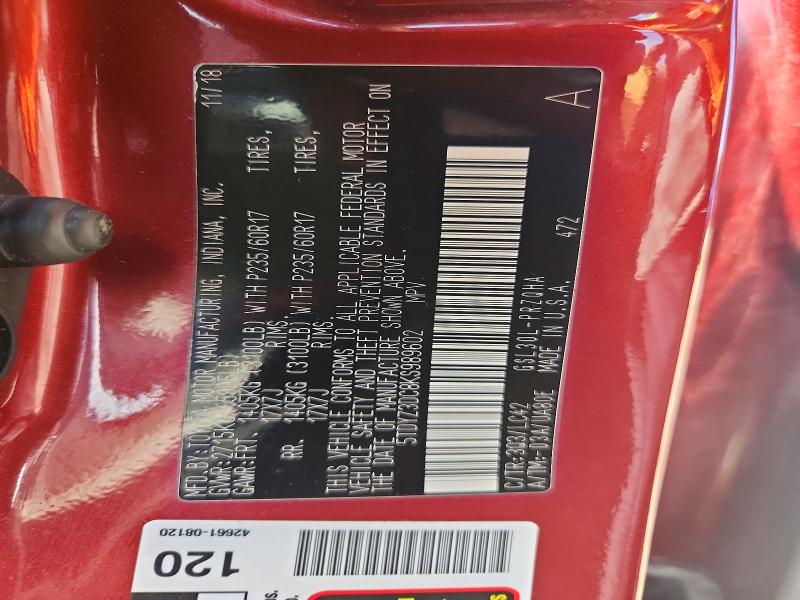 62683376 :رقم المزاد ، 5TDYZ3DC8KS989602 vin ، 2019 Toyota Sienna مزاد بيع