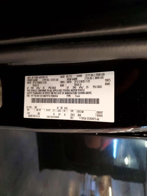 Продажа на аукционе авто 2015 Ford F150, vin: 1FTEW1EG6FFC15002, номер лота: 59989626