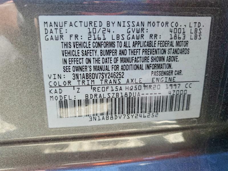 60439356 :رقم المزاد ، 3N1AB8DV7SY246252 vin ، 2025 Nissan Sentra مزاد بيع