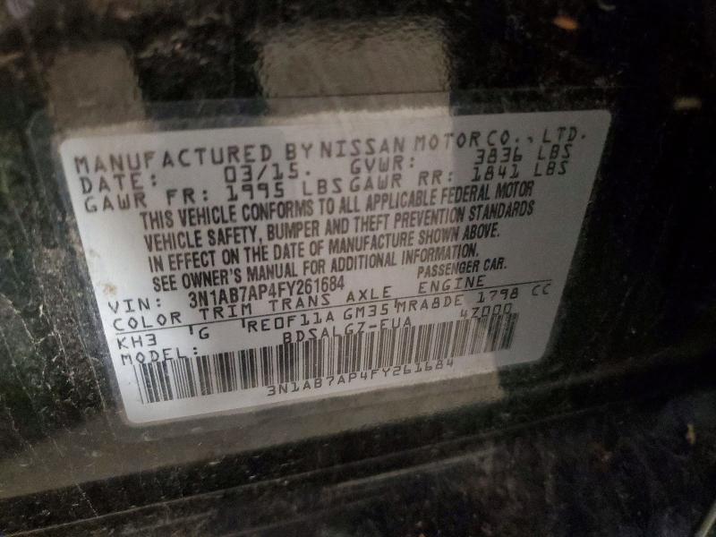 Продажа на аукционе авто 2015 Nissan Sentra, vin: 3N1AB7AP4FY261684, номер лота: 59869926