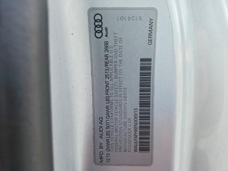 60486186 :رقم المزاد ، WAULFAFHXEN006913 vin ، 2014 Audi A5 مزاد بيع