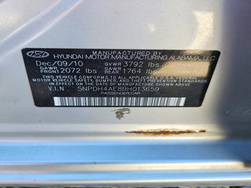 2011 Hyundai Elantra მანქანა იყიდება აუქციონზე, vin: 5NPDH4AE8BH013659, აუქციონის ნომერი: 60474846
