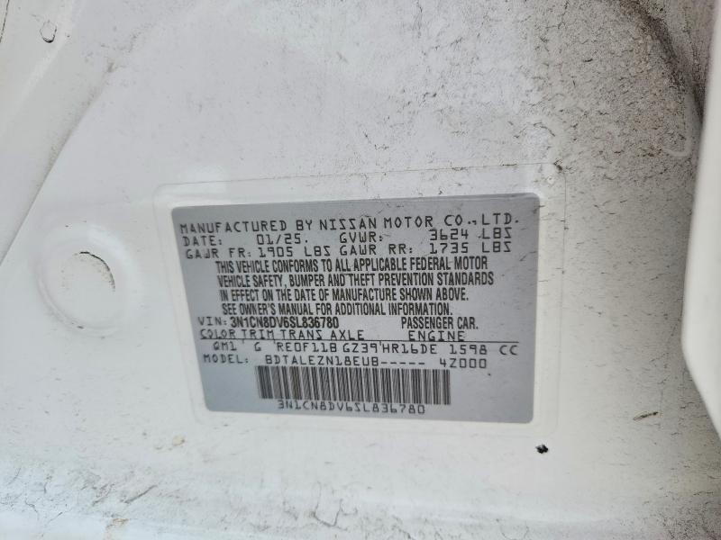 Aukcja sprzedaży 2025 Nissan Versa, vin: 3N1CN8DV6SL836780, numer aukcji: 61594046