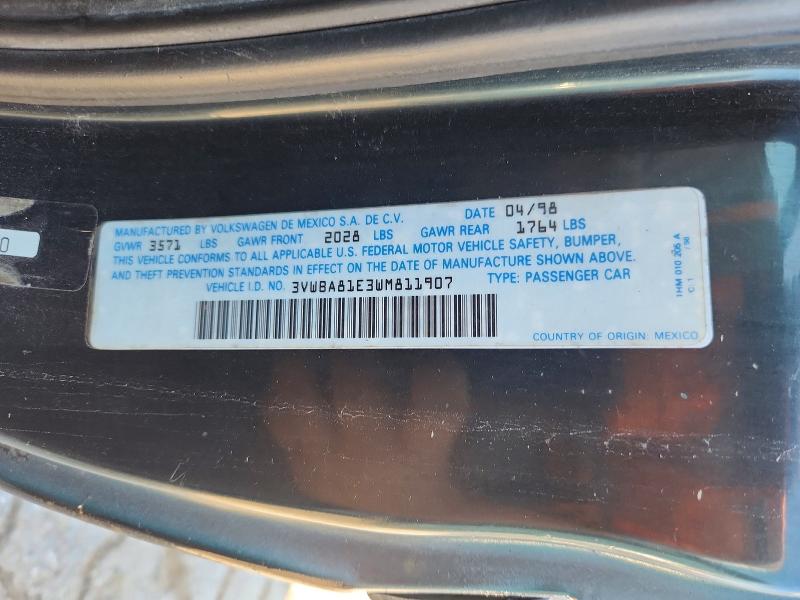 Продаж на аукціоні авто 1998 Volkswagen Cabrio, vin: 3VWBA81E3WM811907, номер лоту: 61175546
