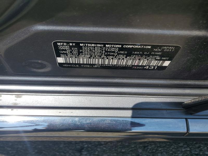 Aukcja sprzedaży 2018 Mitsubishi Outlander, vin: JA4J24A57JZ028434, numer aukcji: 62529136