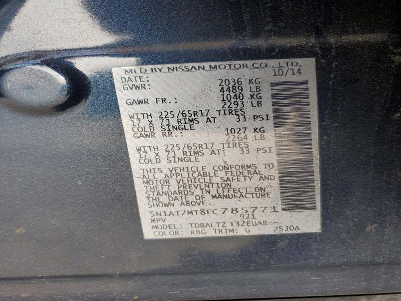 Aukcja sprzedaży 2015 Nissan Rogue, vin: 5N1AT2MT8FC785771, numer aukcji: 61741856