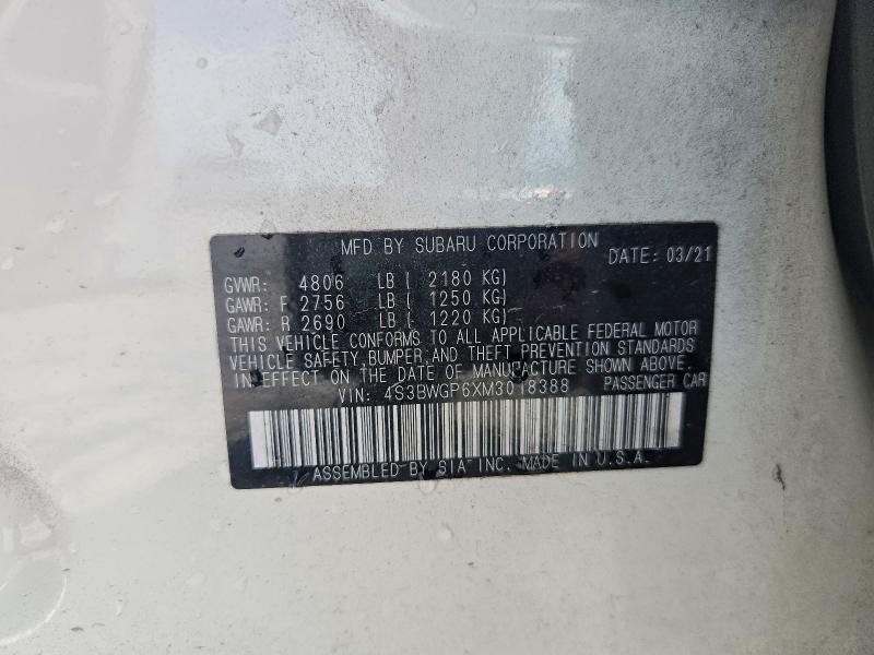 Aukcja sprzedaży 2021 Subaru Legacy, vin: 4S3BWGP6XM3018388, numer aukcji: 61229376