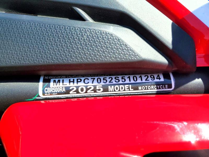 Aukcja sprzedaży 2025 Honda Cbr500, vin: MLHPC7052S5101294, numer aukcji: 63555876